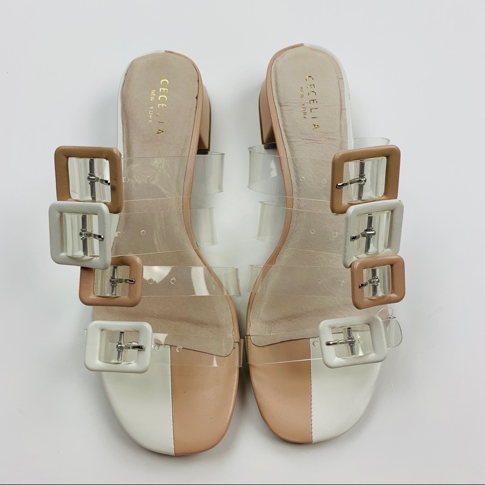 Cecelia New York Lincoln Nude Sheer Sandal Sz 10